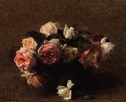 Henri Fantin-Latour Fleurs roses oil painting